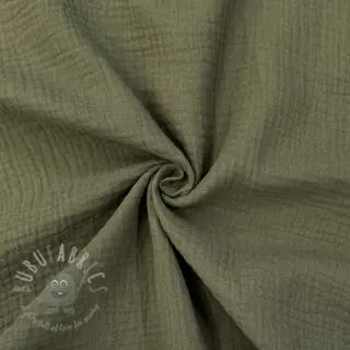 Tetra Tkanina/Muslin dark moss green ORGANIC