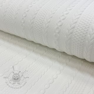 Pletenina jacquard Cable white
