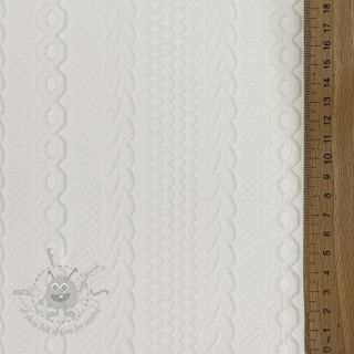 Pletenina jacquard Cable white