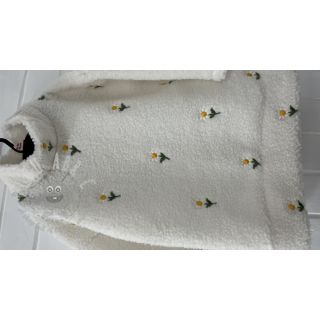 Tkanina za kapute TEDDY EMBROIDERY Flowers off white