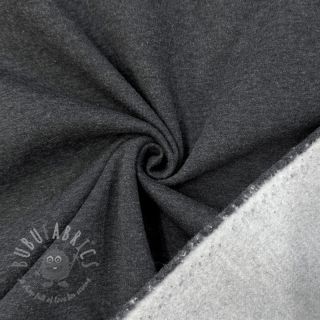 Triko materijal čupav MELANGE dark grey