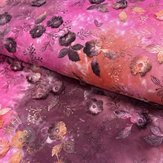 Pamuk TIE DYE EMBROIDERY Poppy design Q