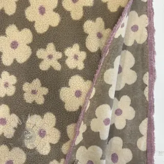 Tkanina za kapute TEDDY JACQUARD Flowers taupe/beige