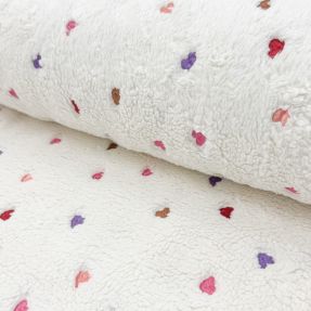 Tkanina za kapute TEDDY Tossed hearts multi