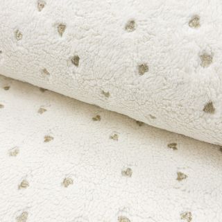 Tkanina za kapute TEDDY Tossed hearts gold