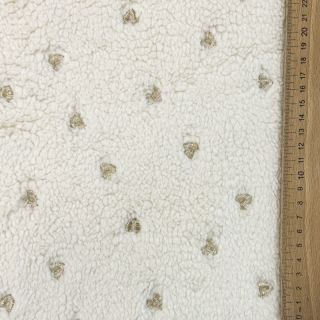 Tkanina za kapute TEDDY Tossed hearts gold