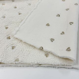 Tkanina za kapute TEDDY Tossed hearts gold