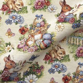 Dekorativna tkanina GOBELIN PREMIUM Blossom Bunny Garden