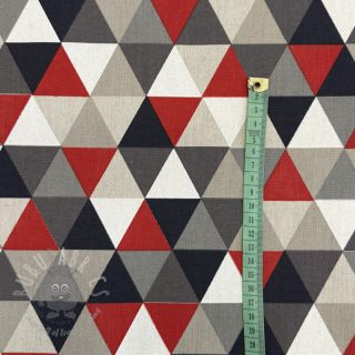 Dekorativna tkanina Linenlook Big triangle red