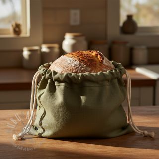 Laneno prano dark moss green