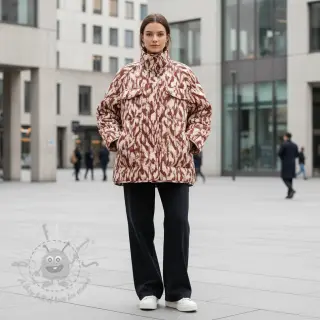 Prošivena tkanina Blurry Ikat brown