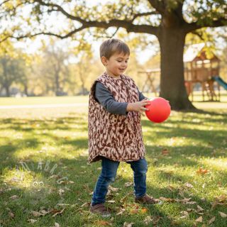 Prošivena tkanina Blurry Ikat brown