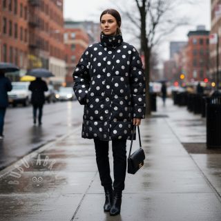 Prošivena tkanina FOIL Dot navy