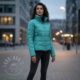 Prošivena tkanina Graphic square cyan cerise