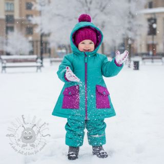 Prošivena tkanina Graphic square cyan cerise