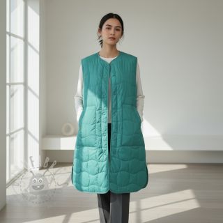 Prošivena tkanina Graphic square cyan cerise