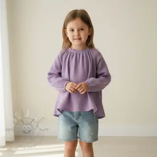 Tetra Tkanina/Muslin dark lilac ORGANIC