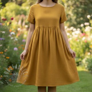 Tetra Tkanina/Muslin dark ochre ORGANIC