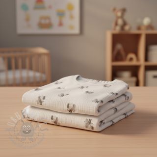 Tetra Tkanina/Muslin Animals design A digital print ORGANIC