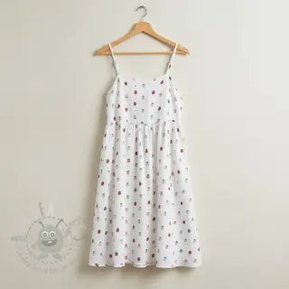 Tetra Tkanina/Muslin Fruits apple white