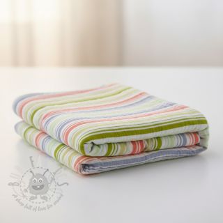 Tetra Tkanina/Muslin Beach Stripe green