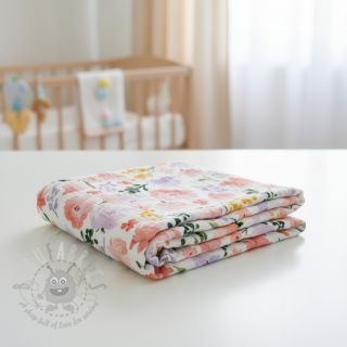 Tetra Tkanina/Muslin Big summer flowers digital print