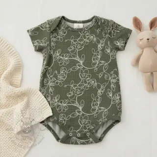 Tetra Tkanina/Muslin EMBROIDERY Climbing flowers pickle