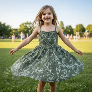 Tetra Tkanina/Muslin EMBROIDERY Climbing flowers pickle