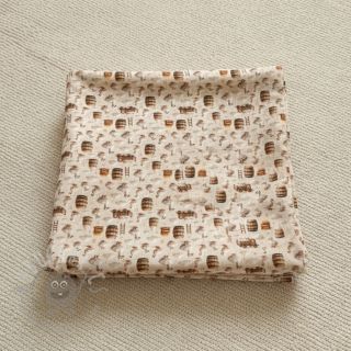 Dvoslojna gaza/muslin Little farm animals design C digital print