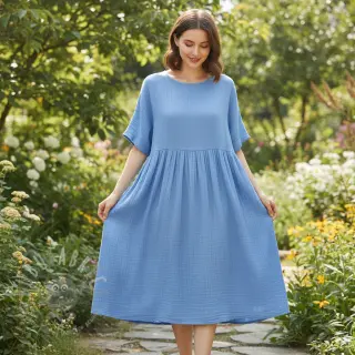 Tetra Tkanina/Muslin royal blue ORGANIC