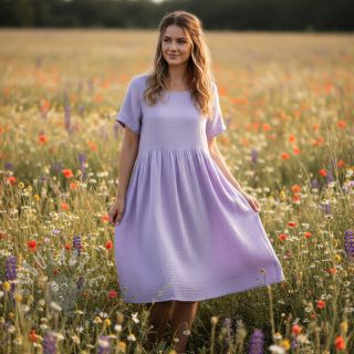 Tetra Tkanina/Muslin bright violet ORGANIC