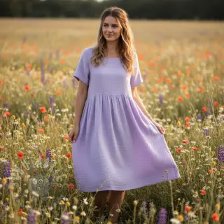 Tetra Tkanina/Muslin bright violet ORGANIC