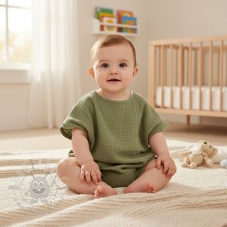 Tetra Tkanina/Muslin moss green ORGANIC