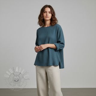 Tetra Tkanina/Muslin indigo ORGANIC