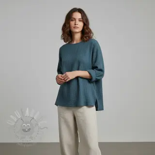 Tetra Tkanina/Muslin indigo ORGANIC