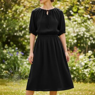 Tetra Tkanina/Muslin black ORGANIC