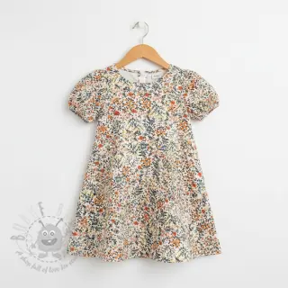 Tetra Tkanina/Muslin Oldstyle flowers white digital print