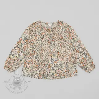 Tetra Tkanina/Muslin Oldstyle flowers white digital print