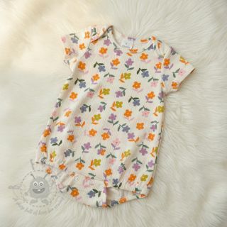 Tetra Tkanina/Muslin Retro flowie ecru