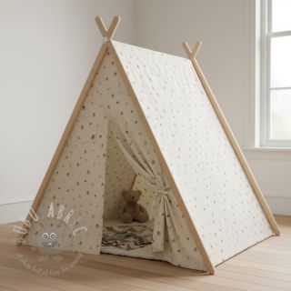 Tetra Tkanina/Muslin Flowers SIMPLY NATURAL digital print ORGANIC