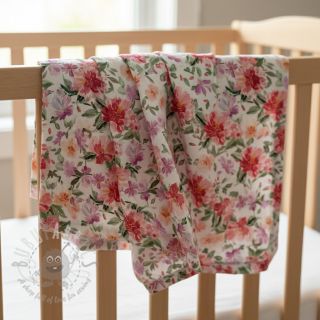 Tetra Tkanina/Muslin Sunny flowers digital print