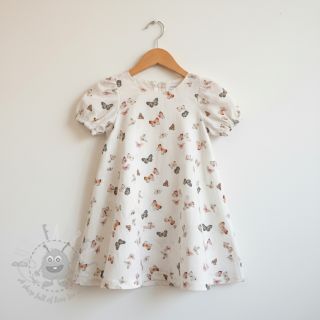 Tetra Tkanina/Muslin Butterflies white digital print