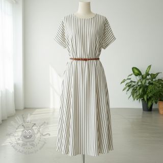 Tetra Tkanina/Muslin YARN DYED Thin strip navy