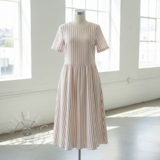 Tetra Tkanina/Muslin YARN DYED Thin strip mauve