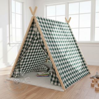 Tetra Tkanina/Muslin Double sided CHECKS MINI cyan