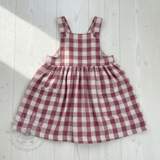 Tetra Tkanina/Muslin Double sided CHECKS MINI rosewood