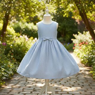 Tetra Tkanina/Muslin YARN DYED Stripes light blue