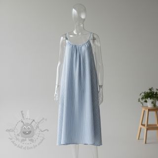 Tetra Tkanina/Muslin YARN DYED Stripes light blue