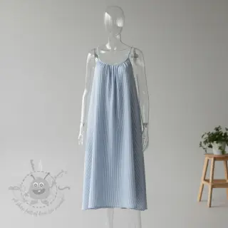 Tetra Tkanina/Muslin YARN DYED Stripes light blue