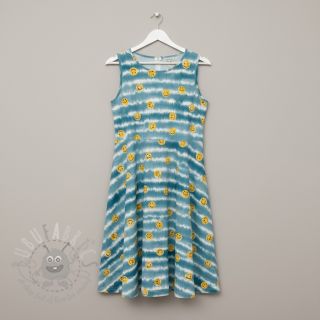 Tetra Tkanina/Muslin Happy faces jeans digital print